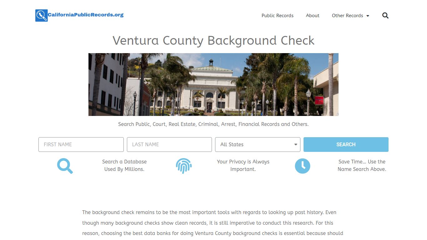 Ventura County Background Check | CaliforniaPublicRecords.org