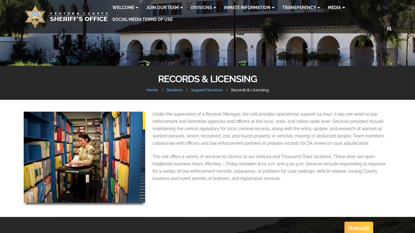 Records & Licensing - Ventura County Sheriff's Office